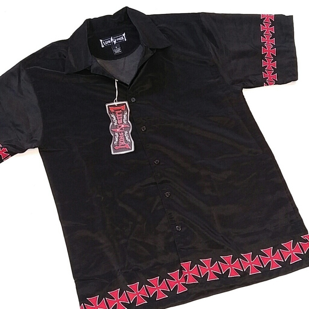 NWT Steve & Barry Iron Cross Club Lounge Shirt S
